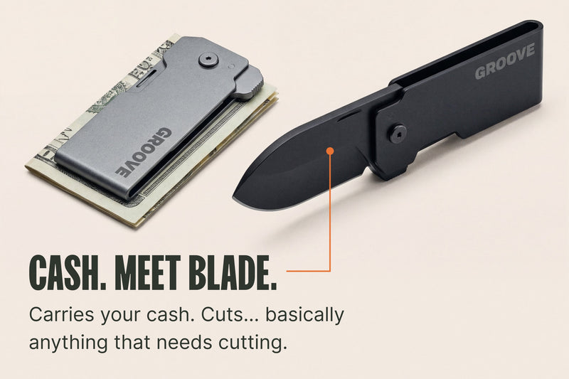 Groove® Money Clip Knife - Silver