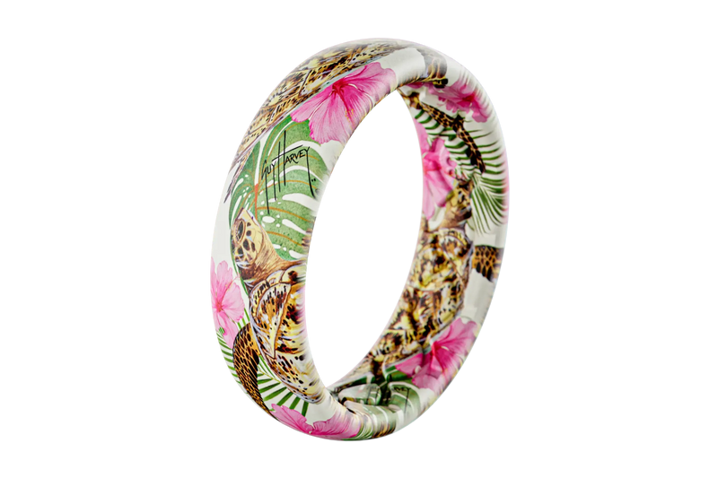 Guy Harvey Pink Hibiscus Turtle Thin Ring