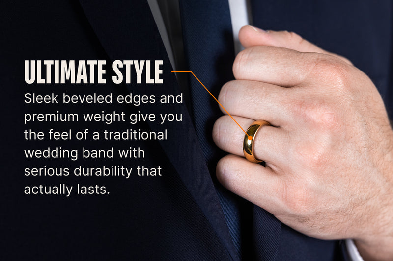 Groove Ring® Tungsten 6mm - 24k Gold
